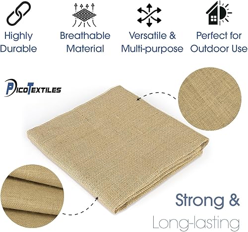 Miniatura 3 de Pico Textiles - Tela de arpillera de 40 pulgadas de ancho, 10 yardas (30 pies), tela de arpillera natural de alta calidad, se vende por yarda, ideal