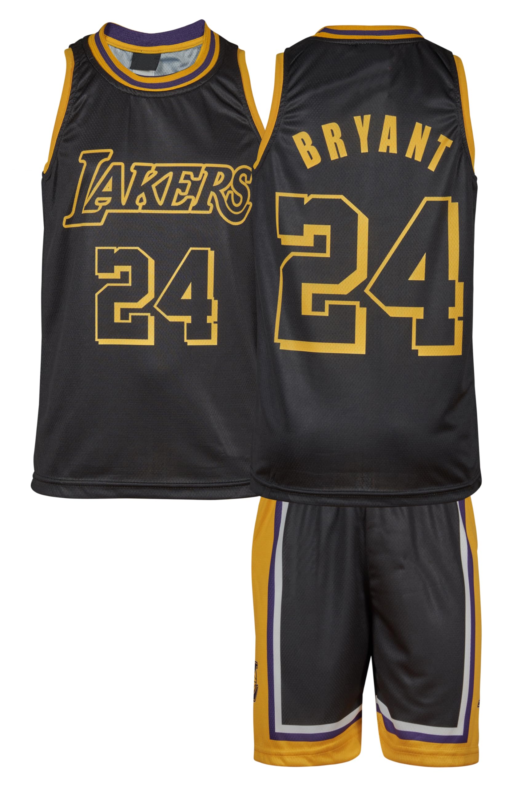 Lakers Basketball Kinder Trikot Bausatz mit Shorts Schwarz 140