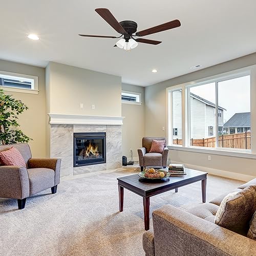 Miniatura 10 de Design House 157388-ORB Millbridge Ventilador de techo tradicional de 52 pulgadas de 3 velocidades y 5 aspas LED para interiores con kit de luz LED,