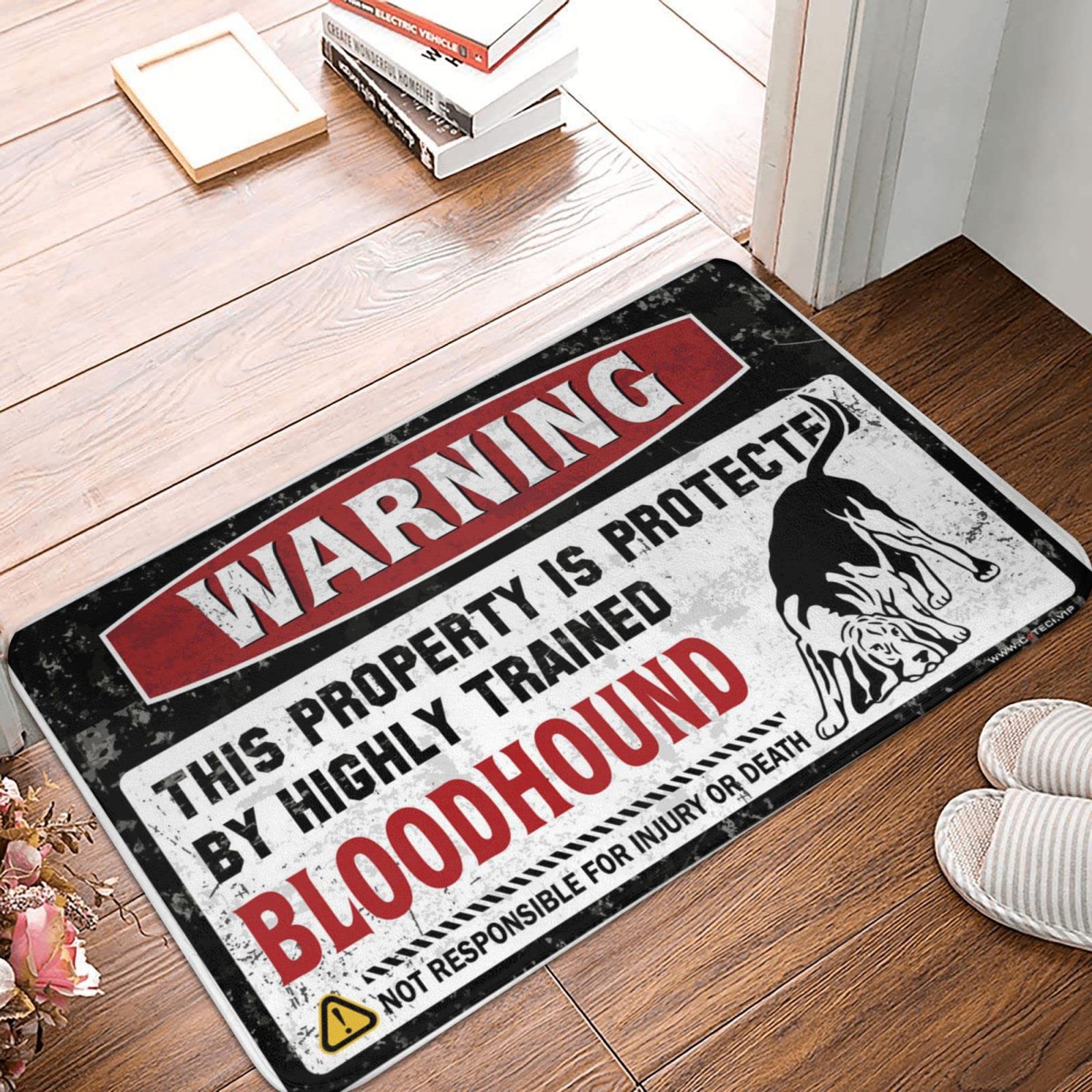 Paillasson Bloodhound humoristique pour intérieur et piscine | Tapis antidérapant 50x80 cm