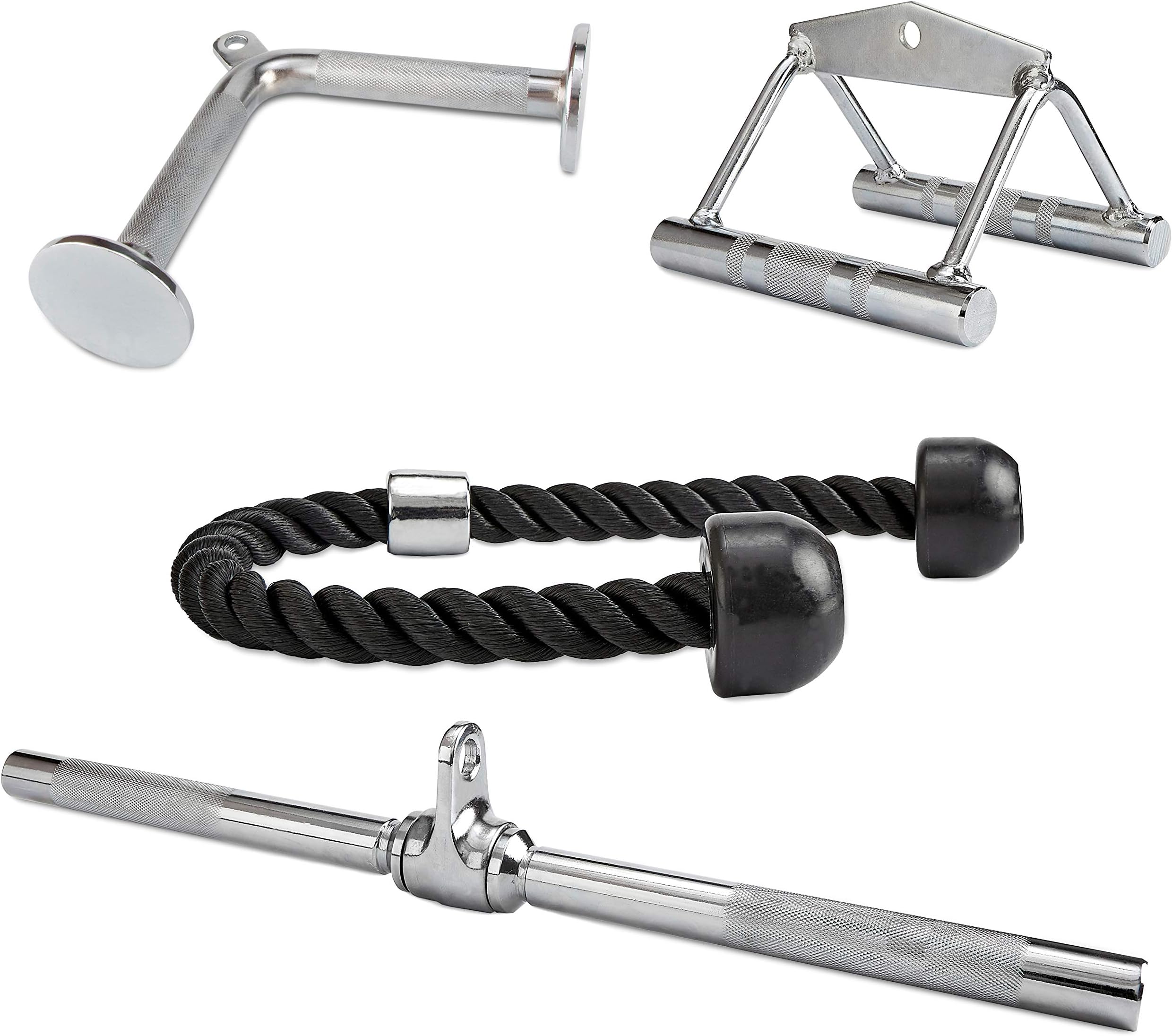 Multifunctional Home Gym System Workout Station Multiple Grip Handles, 4-Piece Combo