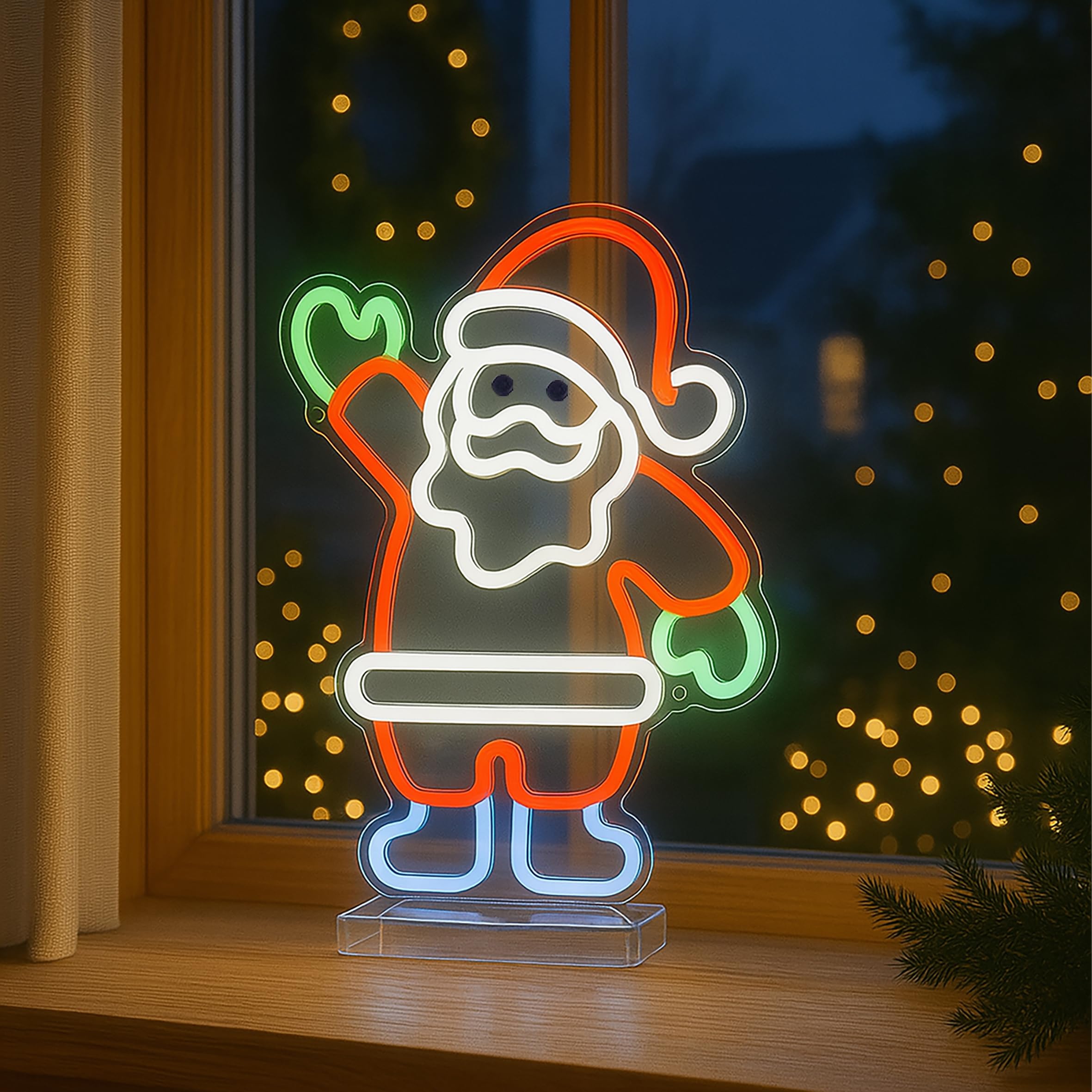 Xmas Haus Christmas Santa LED Neon Lights with USB Festive, Safe, Easy to Use, Perfect for Home Décor