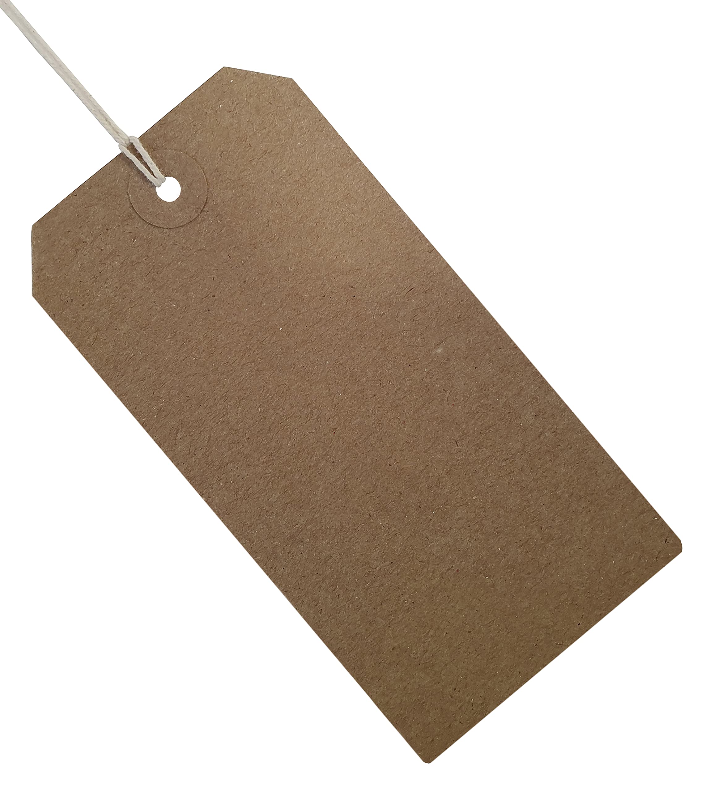 Swift Strung Tags Brown Reinforced Card Clothing Parcel Label String Hanging Gift Swing Tickets Kraft Hang Price Labelling 134mm x 67mm (Pack of 100) - Image 2