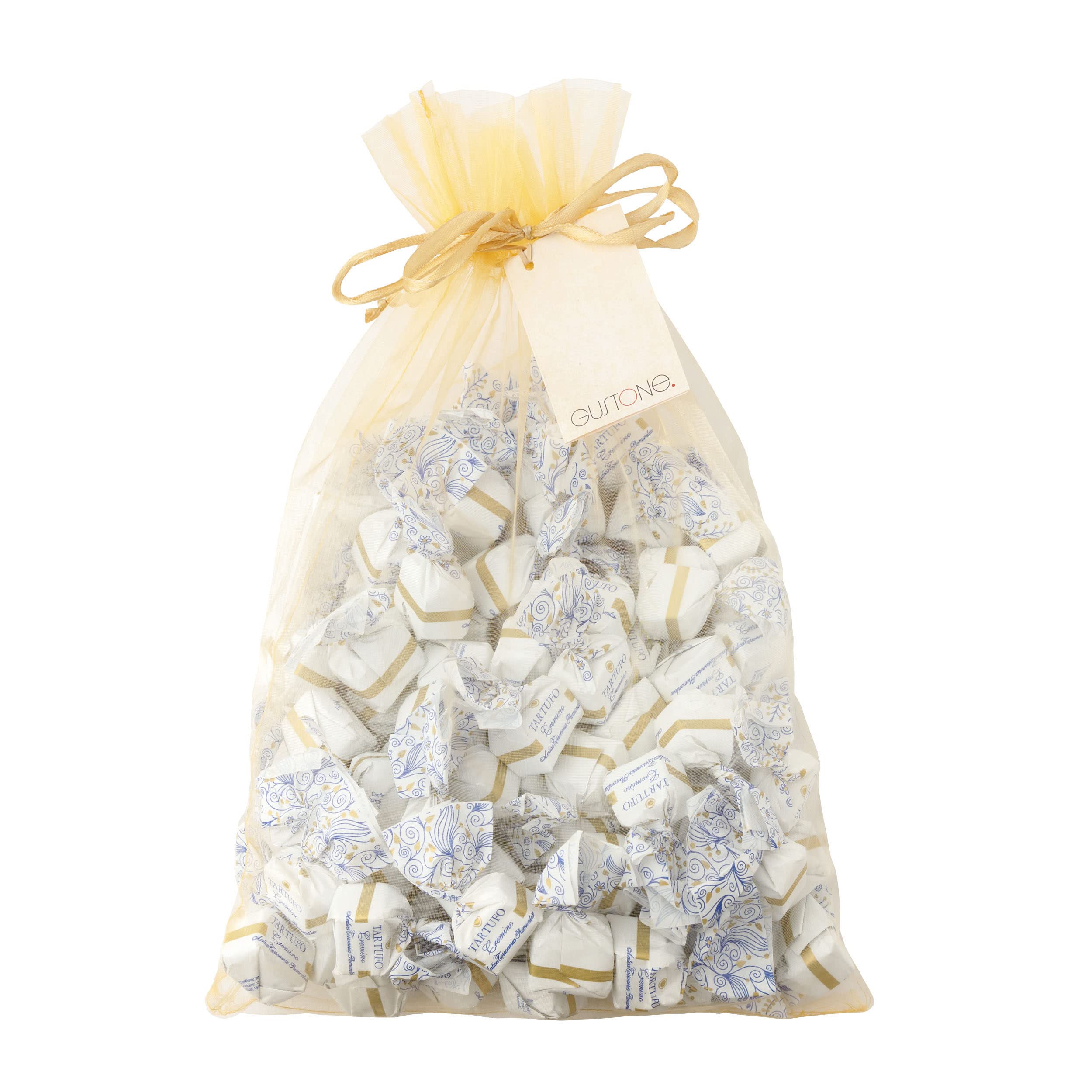 GUSTONE. Tartufi Dolci Cremino 70 Stück je 14g Antica Torroneria 1kg | glutenfrei, IGP-geschützte Herkunft, Trüffel-Praline Nougat weißer Piemont-Haselnüsse, Schokoladentrüffel, 26,6% Kakao