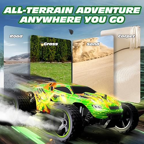 Miniatura 7 de Tecnock Autos RC para niños, escala 118 2WD RC Car con USB-C fácil carga, auto de control remoto de 2.4 GHz con luces LED y tiempo de juego de 50