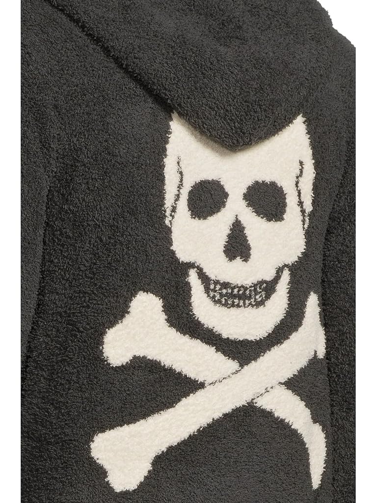 Gray Barefoot Dreams Cozychic Skull & Bones Zip-up Hoodie