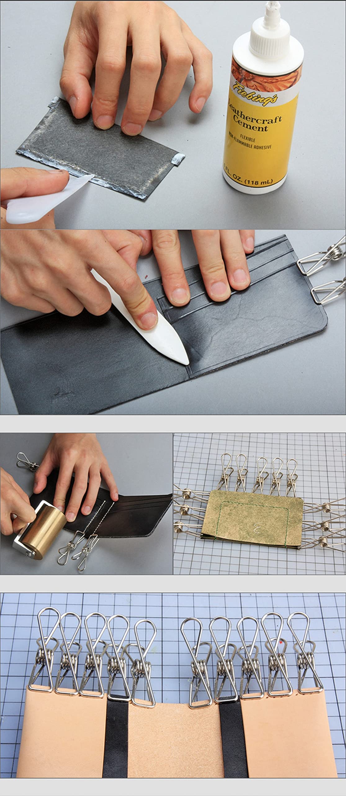 Pinzas de acero inoxidable, clips de resorte de metal, clips universales para colgar en oficinas, cocinas y baños, 5 cm, paquete de 100