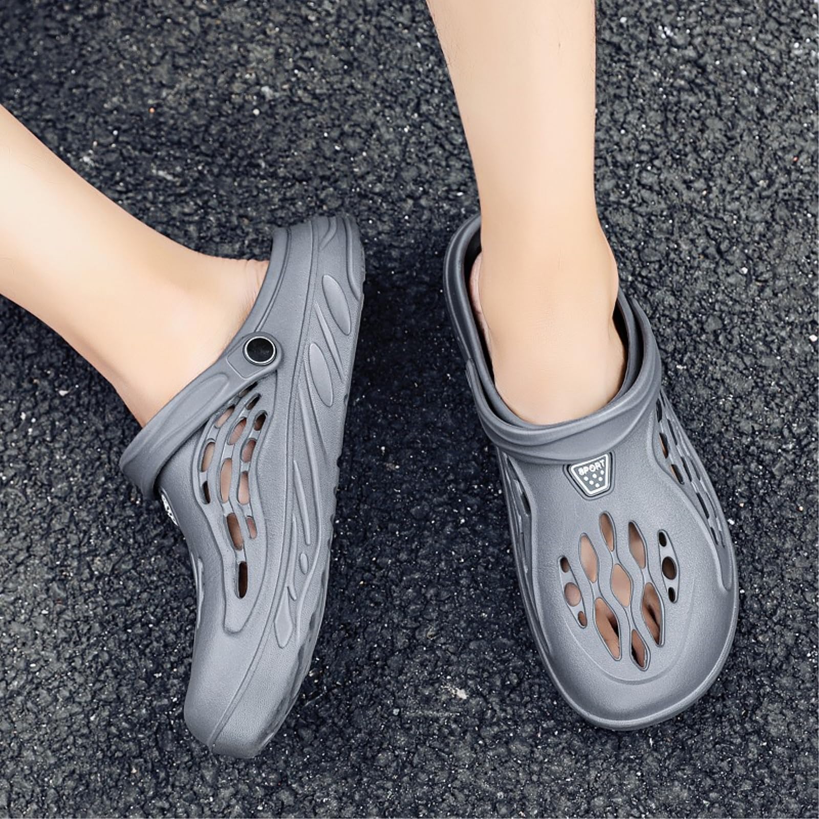 Tongs Homme Hommes Clogs Léger Eva Chaussures De Jardin Respirant Sandales Plage Antidérapant Chaussons d'eau en Plein Air Grande Taille 49-gray-48-49