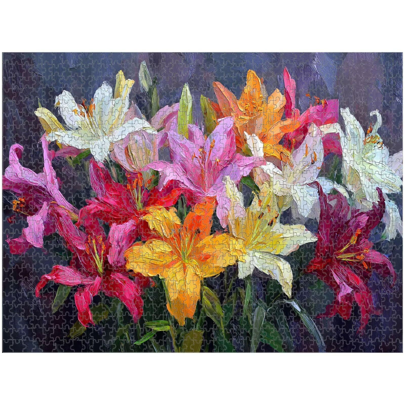 1500 Pezzi Puzzle Adulti - Colorato & Giglio - Decorazione Murale 1T#320 | Puzzle in Legno, Tagliati con Precisione, Inchiostro dai Colori Vivaci, Hobby Statico, Decorazione per Casa, Regalo, 57x87cm