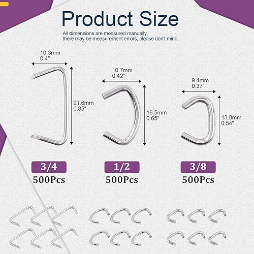 Miniatura 3 de Swpeet 1860 anillos galvanizados de cerdo de 3/4 pulgadas 1/2 pulgadas 3/8 pulgadas con kit surtido de alicates de cerdo rectos, kit de instalación