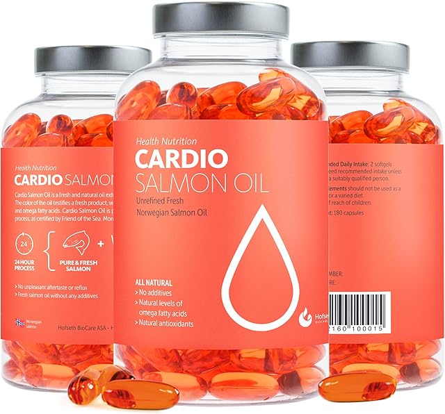 Omega 3 6 9 Capsules High Strength Salmon Oil Capsules with EPA, DHA & DPA | 180 1000mg Fish Oil Softgels | Sustainably Sourced, No Aftertaste | from Hofseth Biocare
