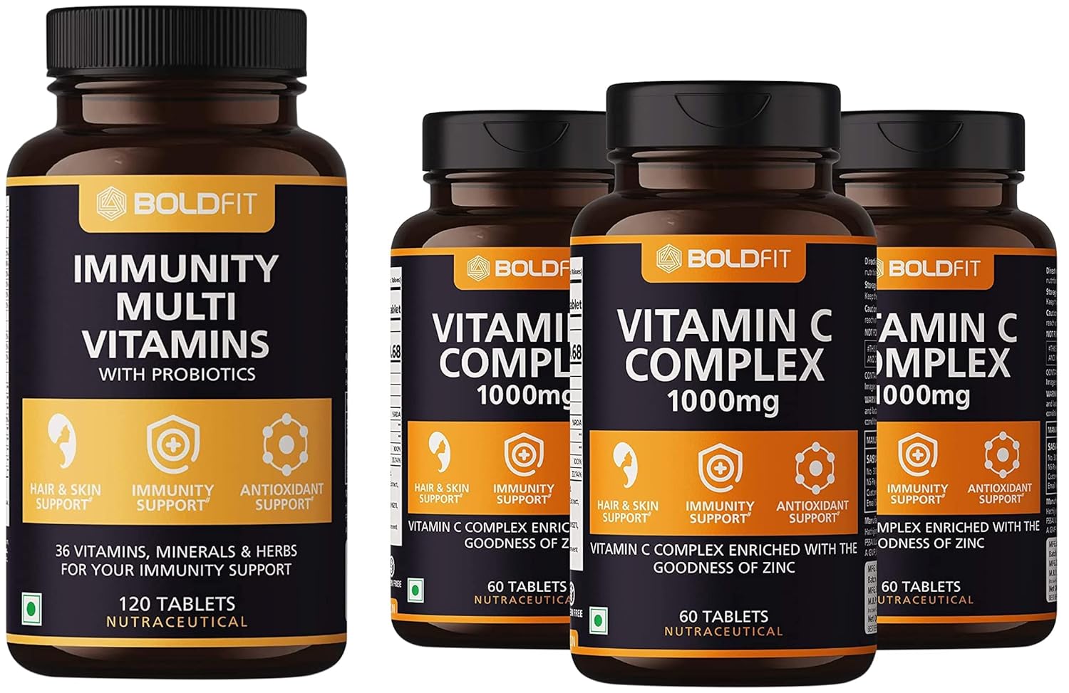 Boldfit Vitamin C Complex 1000mg Tablet 180 Tablets & Boldfit