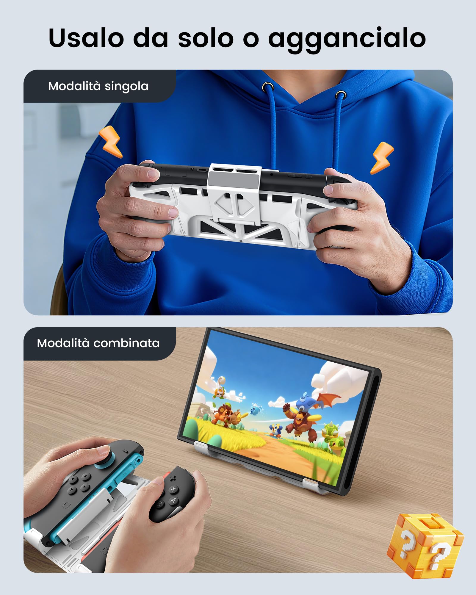 Custodia Grip Ergonomica Magnetica per Switch 2 2025 – Cover con Joycon Rimovibili Singolarmente, 5 Slot per Giochi & Supporto Regolabile, Accessori Switch 2 Orientati al Comfort