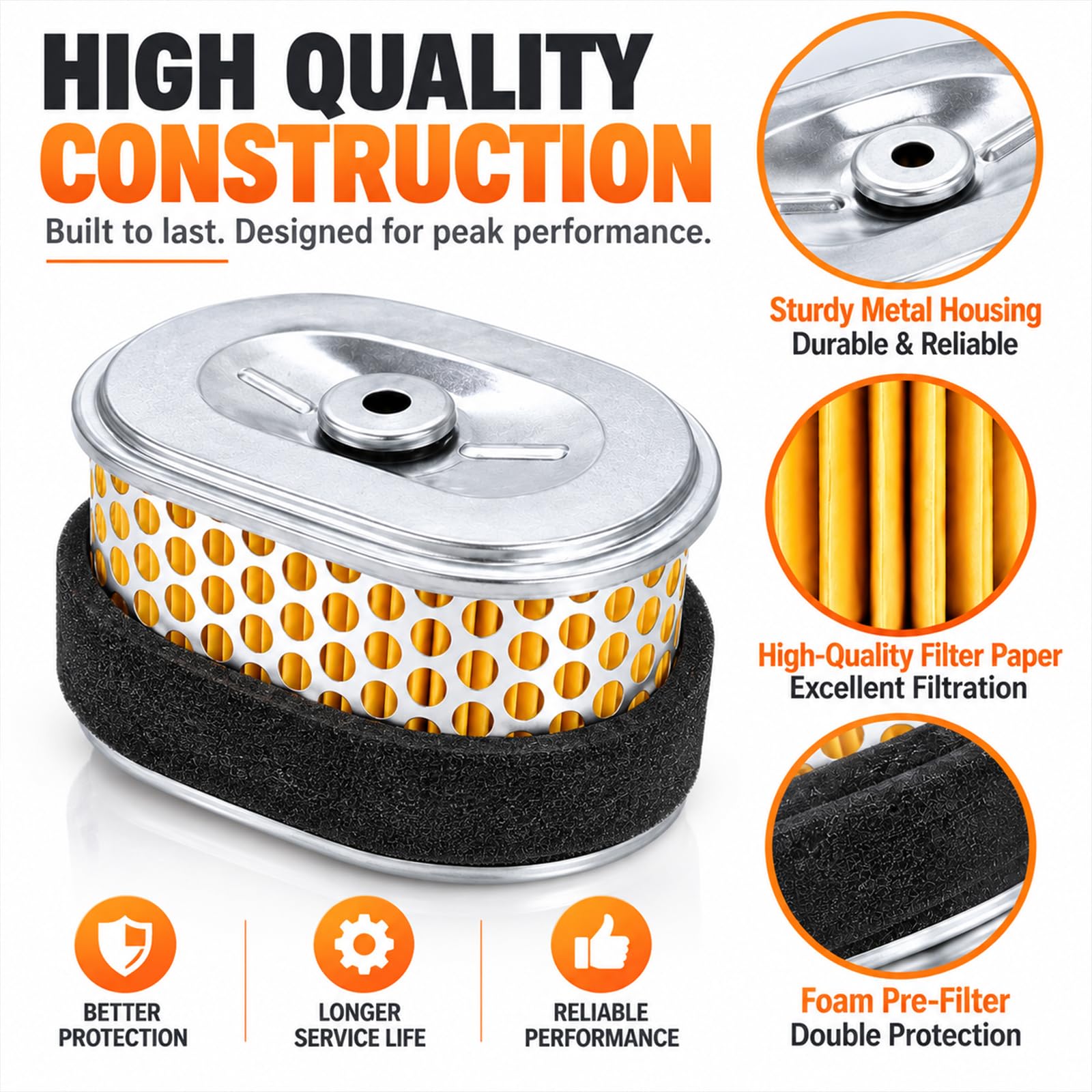 Honda GX160 Air Filter 6 Pack - OEM Replacement -6