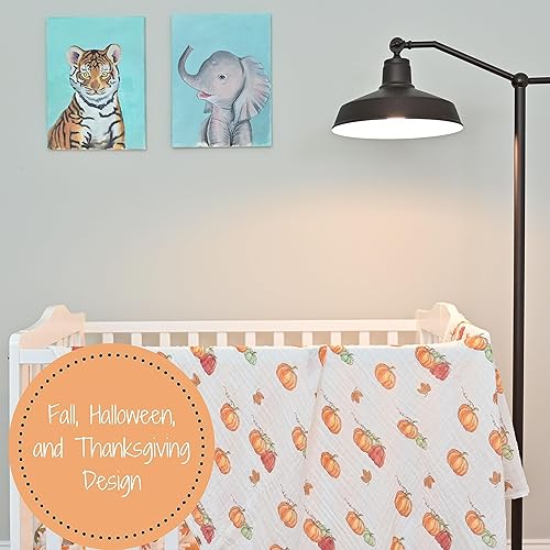 Miniatura 70 de LollyBanks Manta de muselina para envolver a niños y niñas, 100% algodón, suave para recién nacidos (estampado de copos de nieve) de 47 x 47