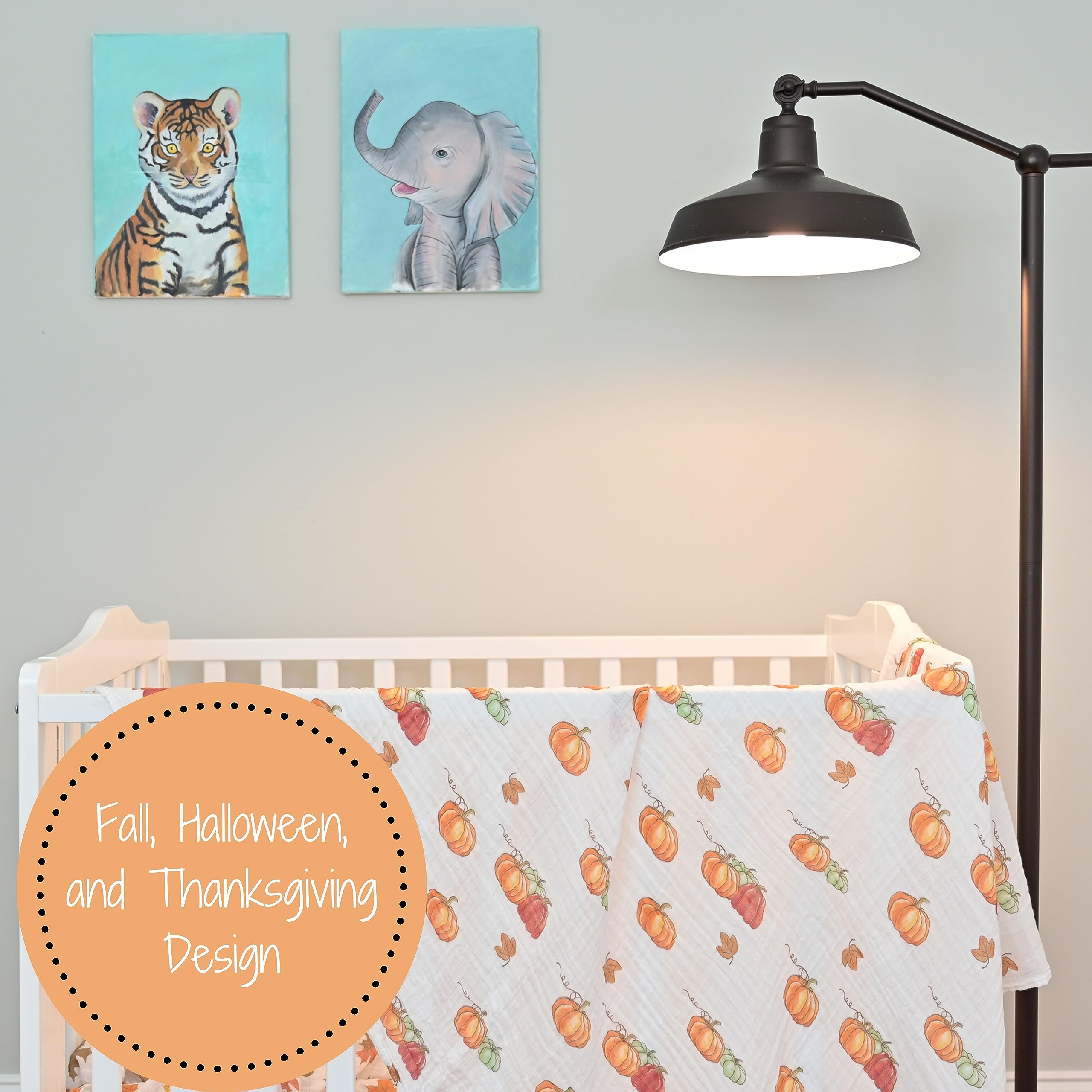 LollyBanks Muślinowy koc do przewijania | 100% bawełna | koc dla noworodka i niemowląt | duży 120 x 119 cm dla dziewcząt | lekki i oddychający |