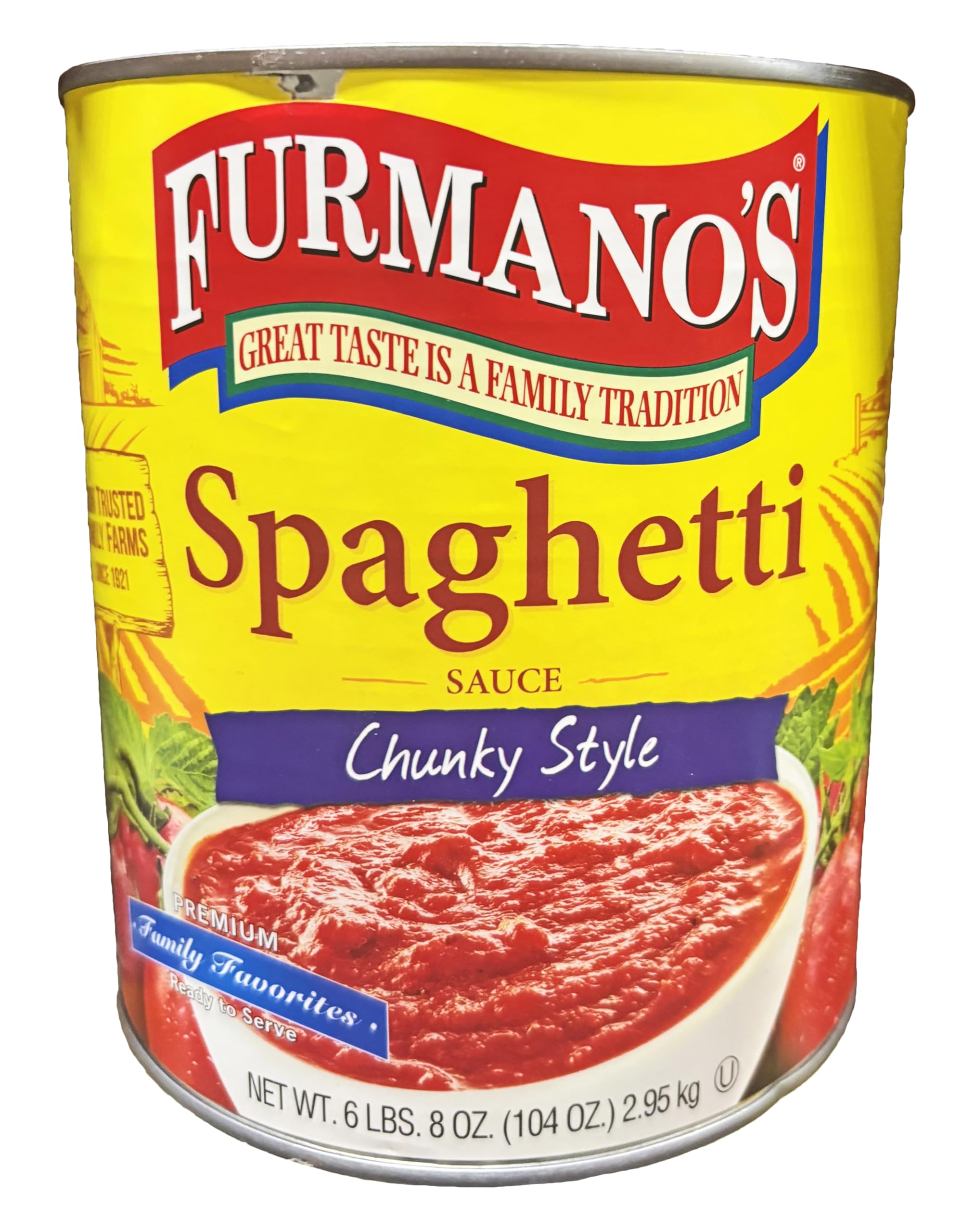 Furmano's Spaghetti Sauce | Chunky Style | Kosher | 6.5 lbs.