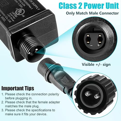 Miniatura 4 de Adaptador inflable de repuesto para patio, adaptador de fuente de alimentación de 12 V CC 1.0 A clase 2, fuente de alimentación para decoraciones