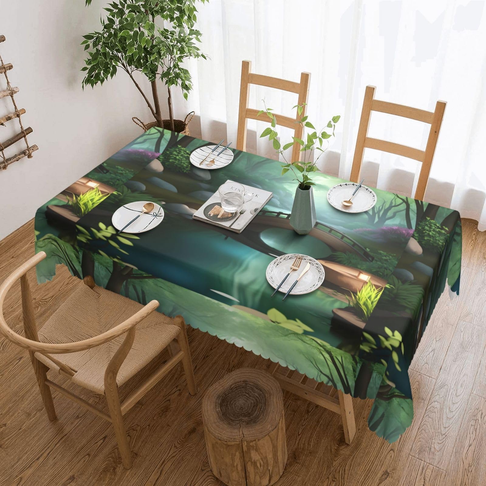 Nappe carrée en dentelle 137 x 183 cm pour banquet, restaurant et mariage