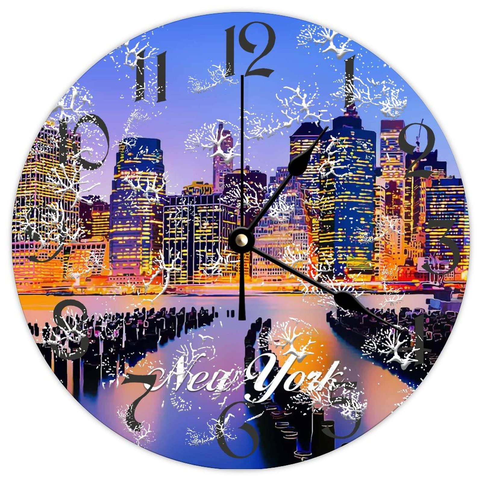Horloge New York vintage en bois le cadeau idéal pour passionnés