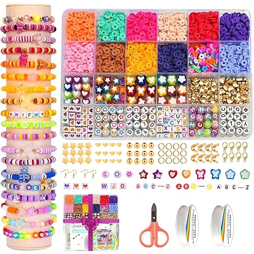 Friendship Bracelet Kit with Clay Beads for Jewelry Making - Crafts Kit for Girls Ages 8-12
