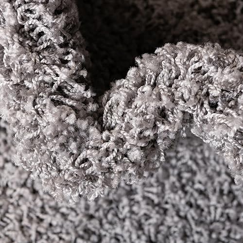 Miniatura 8 de Unique Loom Solid Shag Collection - Alfombra rectangular (4 pies 1 pulgada x 6 pies 1 pulgada, color gris nube)