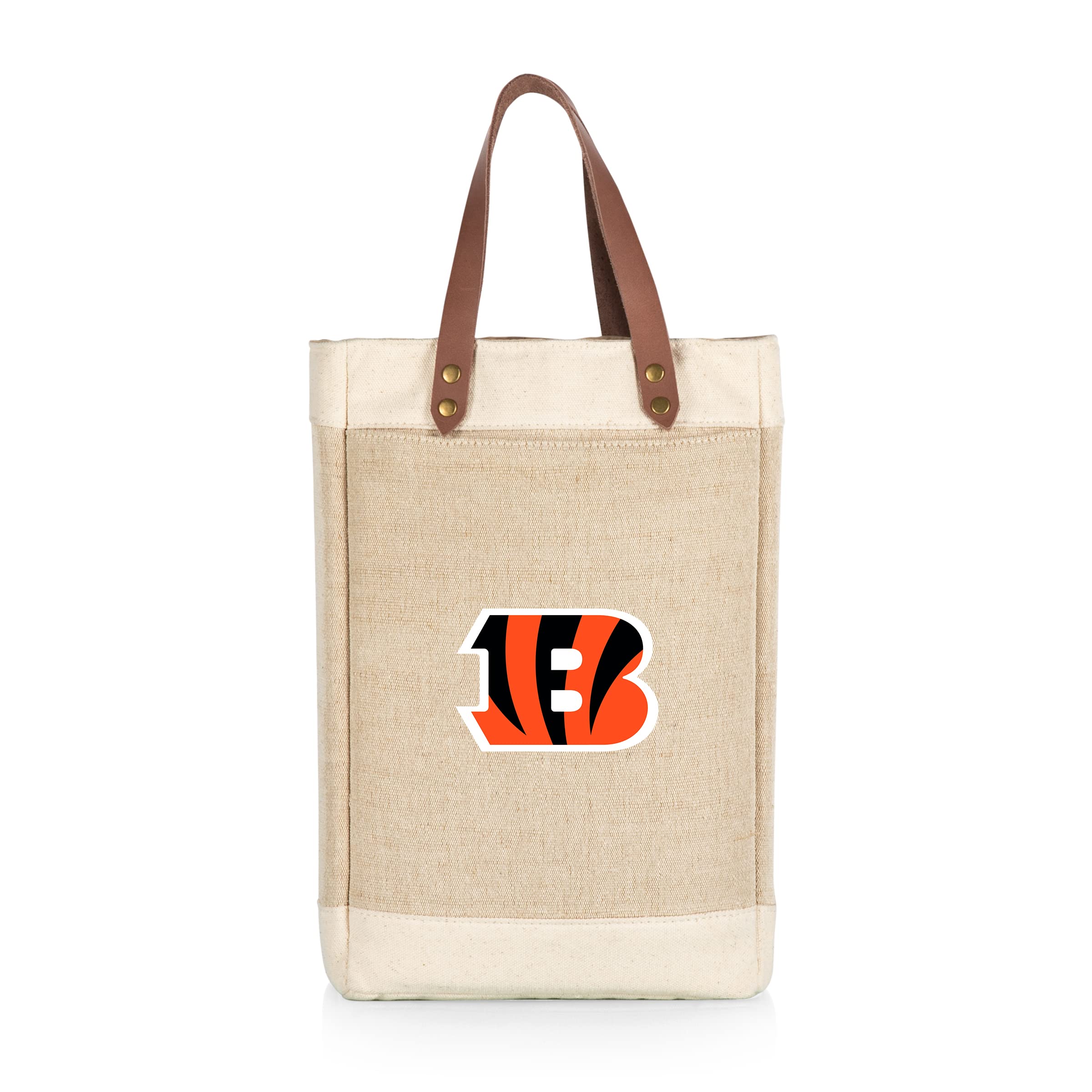 Picnic Time NFL Pinot-Bolsa de Vino aislada de Yute para 2 Botellas, Unisex Adulto