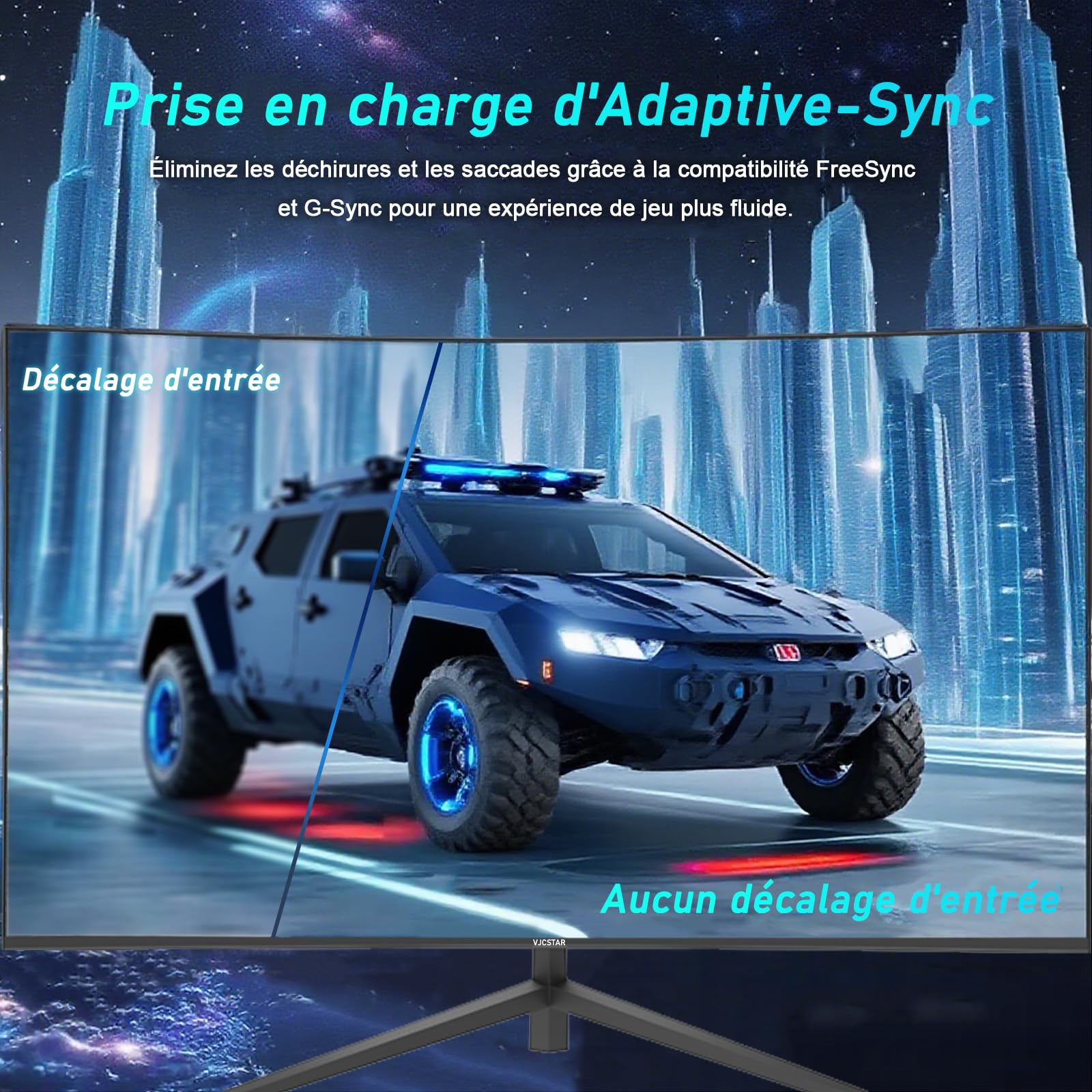 VJCSTAR Écran PC Gamer Incurvé QLED 27 Pouces, 200 Hz, FHD 1080p, 1 ms
