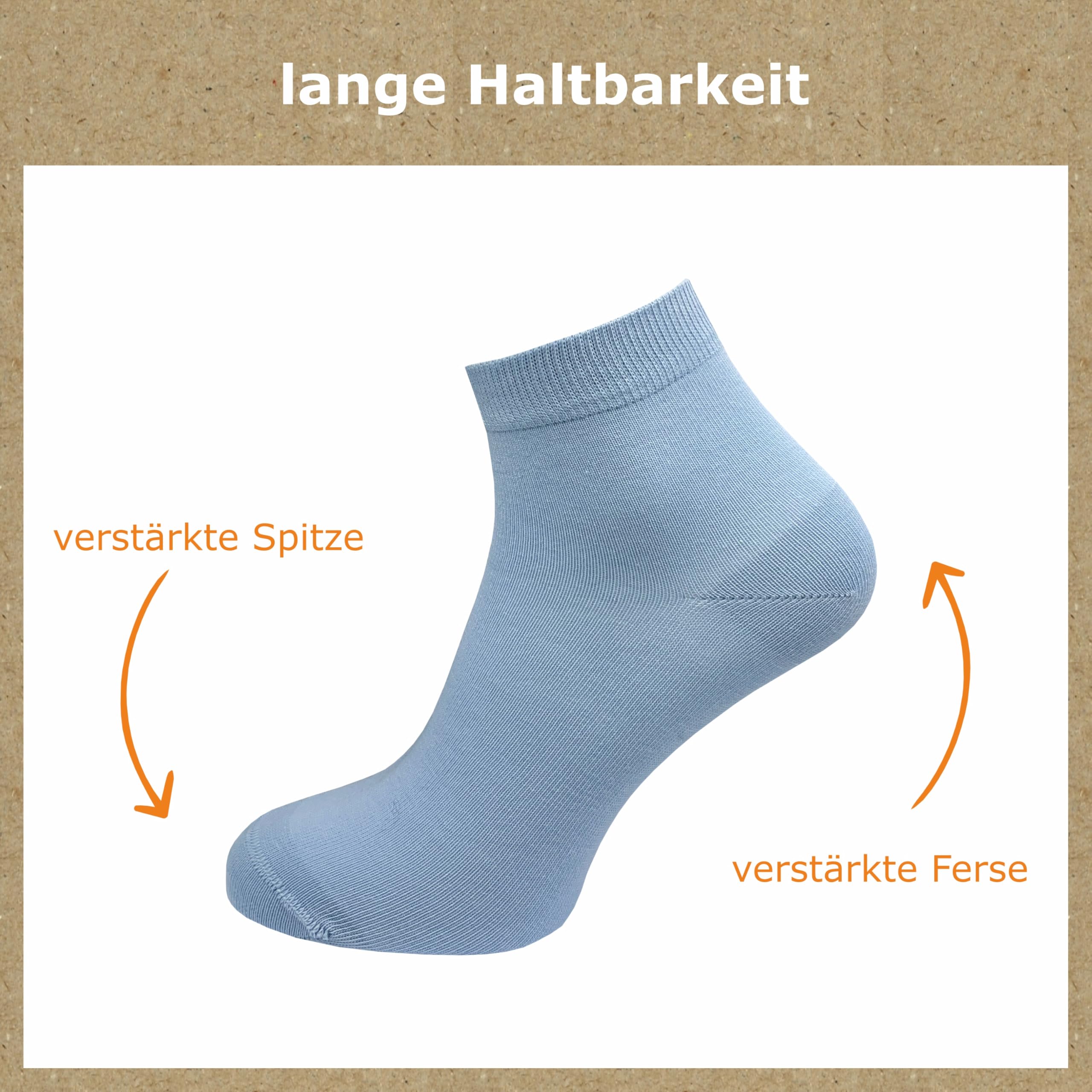 GAWILO Calcetines para mujer hechos de 100% algodón puro (6 pares | 10 pares) | Calcetines sin costuras apretadas sobre los dedos de los pies