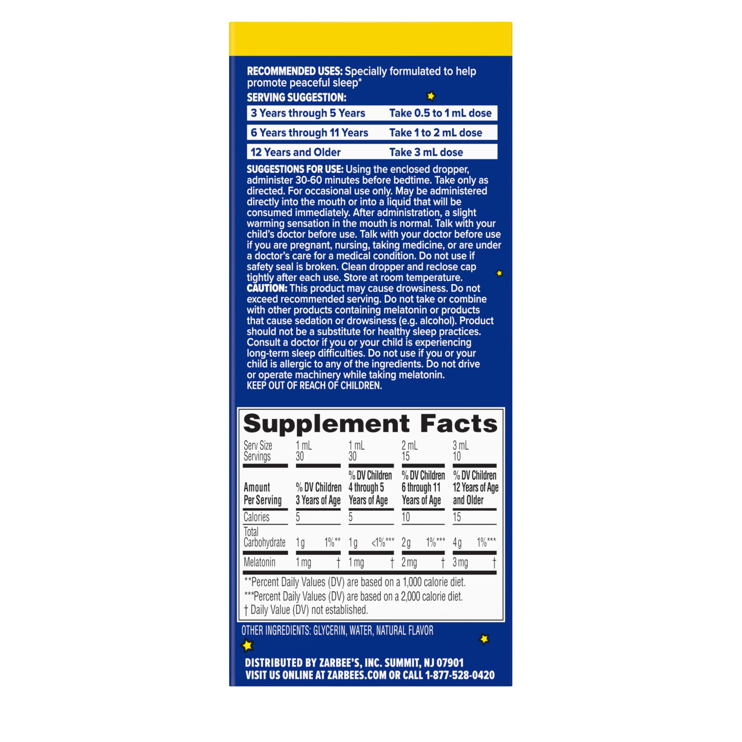 Zarbee's Suplemento líquido para dormir de melatonina para niños, 1 mg de 7