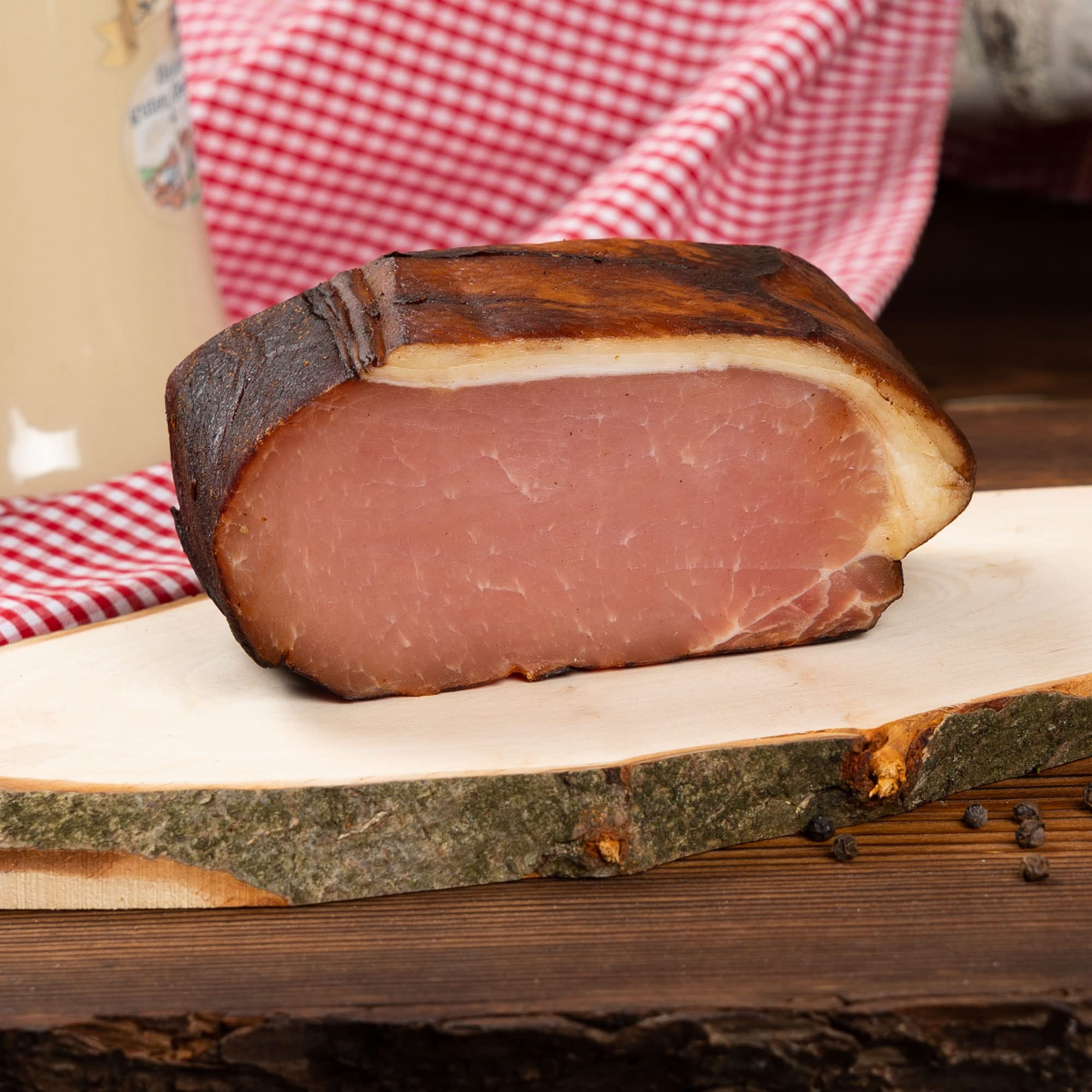WURSTBARON® Schinken Wurst Geschenkbox aus Holz mit Serrano, Wacholderbauch, Bauerngeräuchertes, Schwarzrauch, Hüttenspeck & Taschenmesser - 2,88 kg