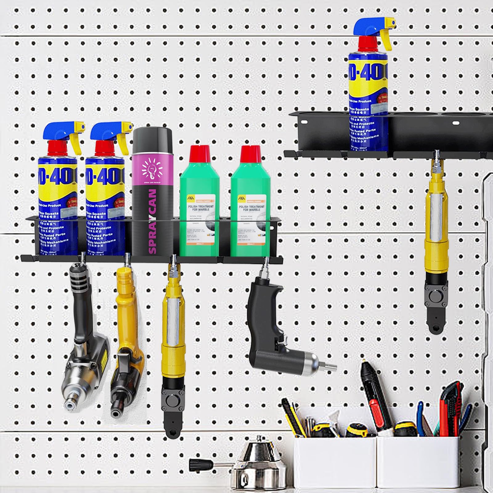 Porta Bombolette Spray, 2 Pezzi Portabottiglie Spray da Parete, Supporto per Bombolette Spray da Parete Porta Bombole Rack per Garage, Negozio