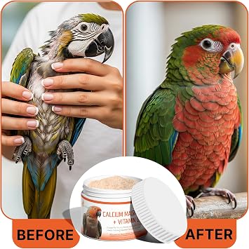 Calcium for Birds with Magnesium & Vitamins D3Vet-Developed Formula for Parrots, Supports Strong Bones, Eggshell Health,Feather Growth,Muscle & Nerve Function,Dissolves Tasteless in Water,80 Servings