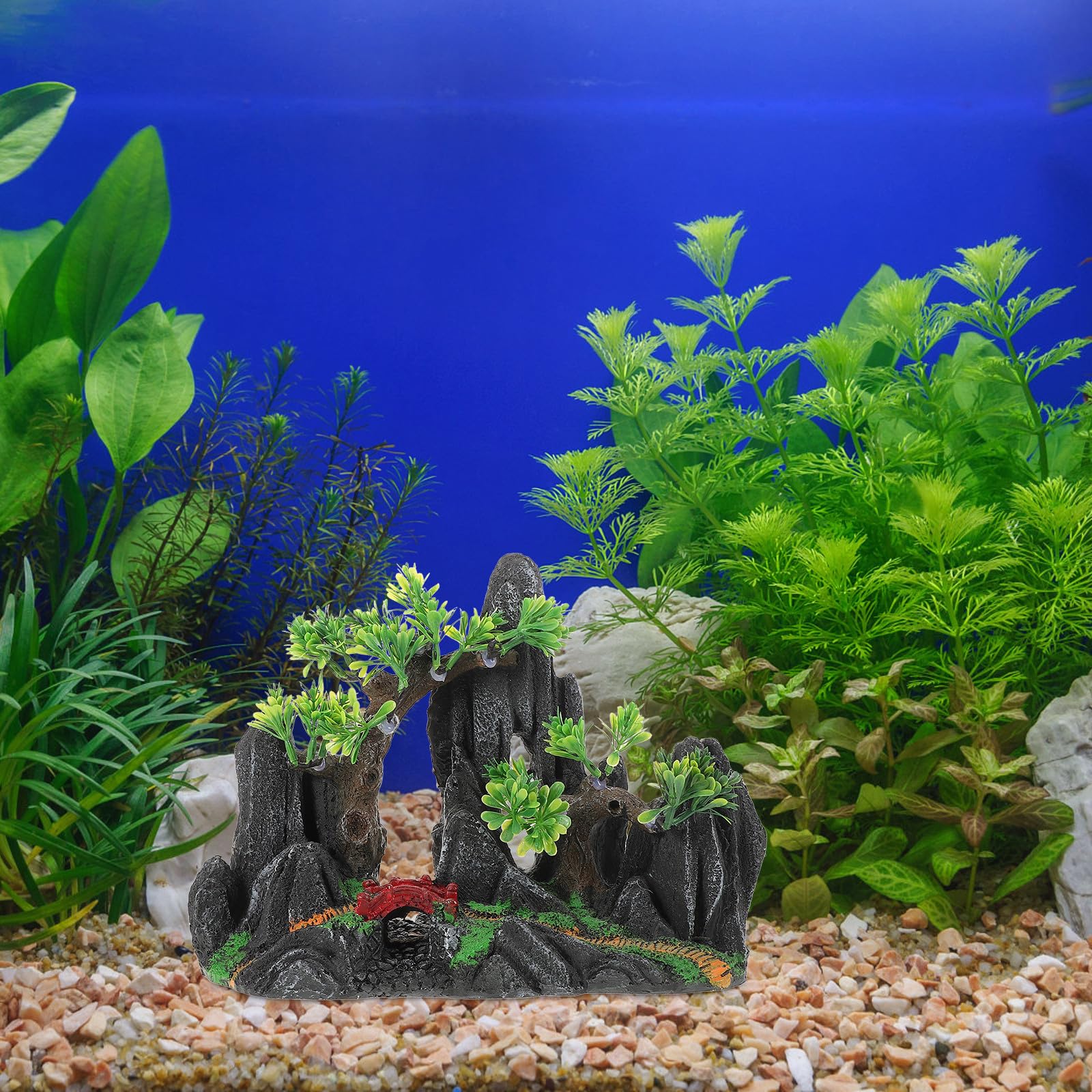 Ciieeo Acuario Rocalla Hueco de Resina, Base Ancha Estable para Peces