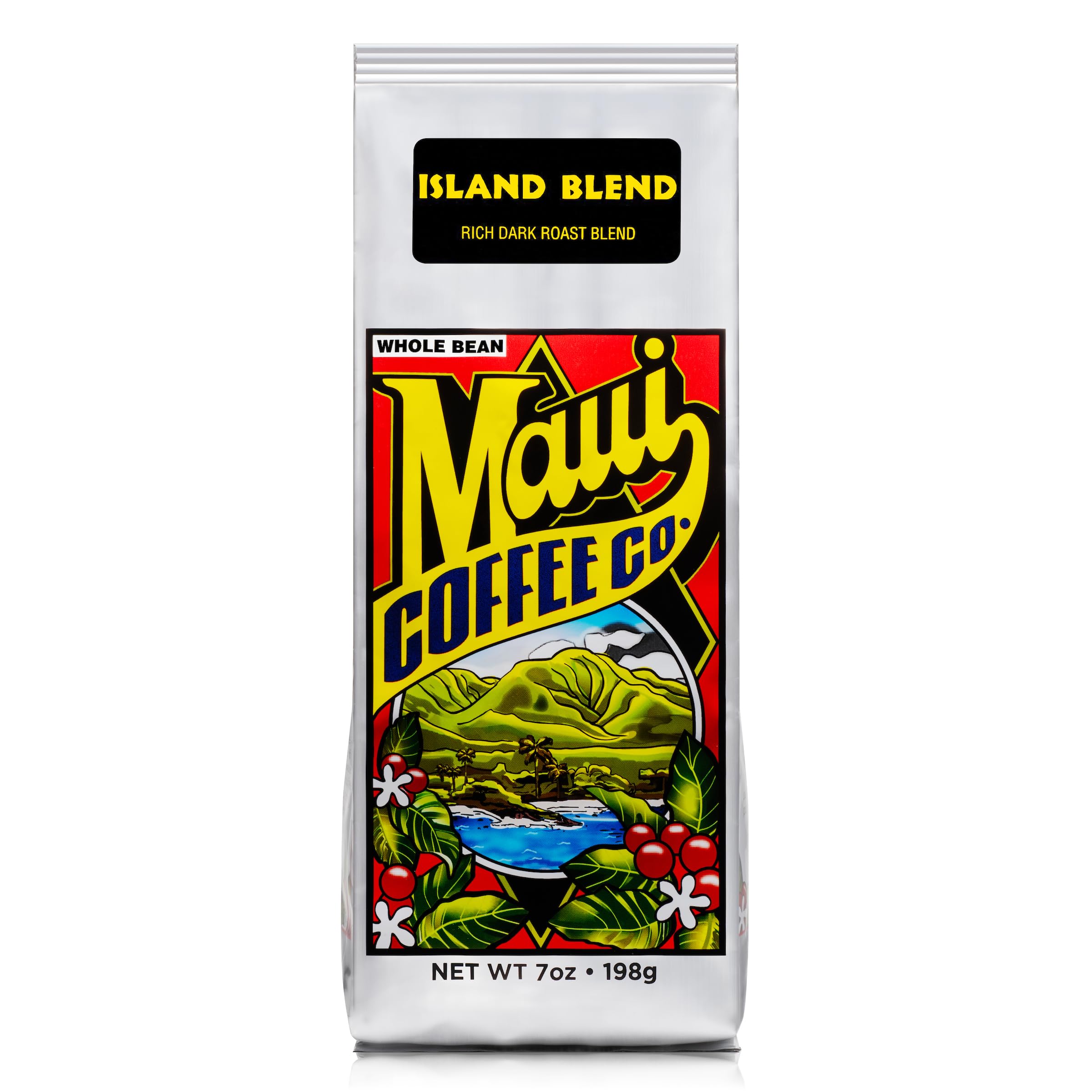 Maui Coffee Co Island Blend Coffee, Ground, 7 oz. bag, Rich dark roast blend