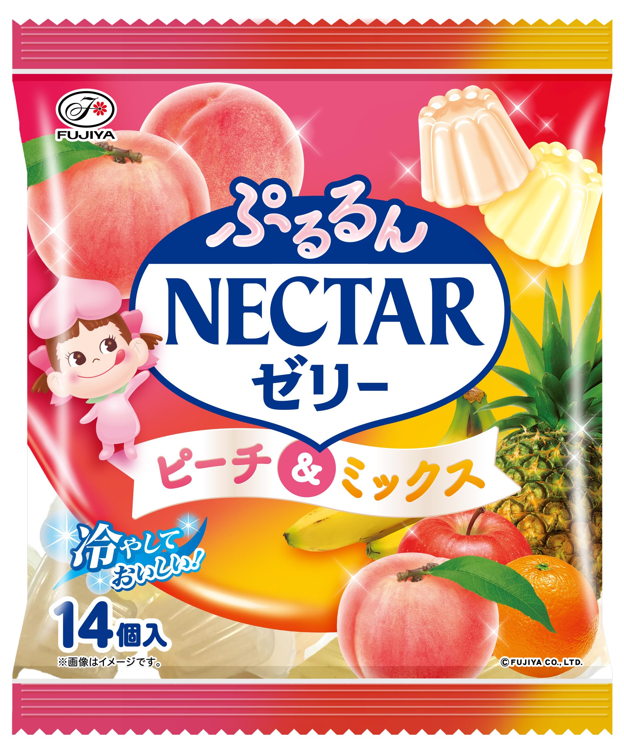 Amazon.co.jp: 不二家 ネクターゼリー（ピーチ＆ミックス） 14個×18袋
