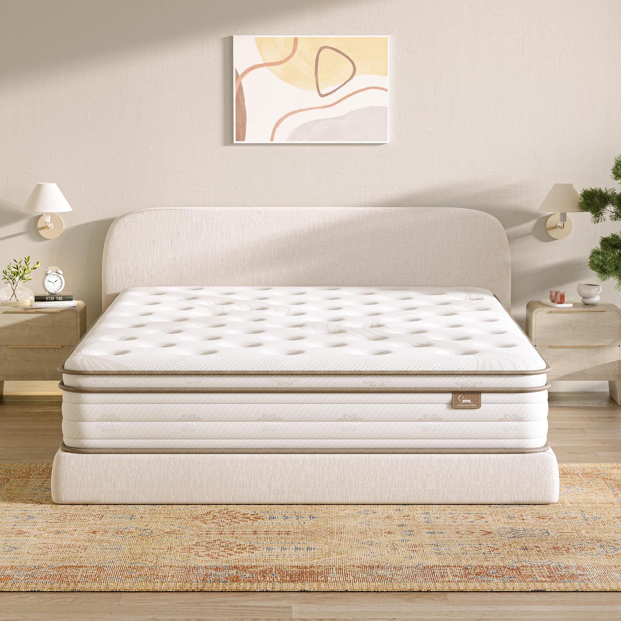 HAPPYMONT Twin Mattress, 10 Inch Hybrid Mattress in a Box for Pressure Relief & Motion Isolation, Twin Size Mattress Memory Foam & Individual Pocket