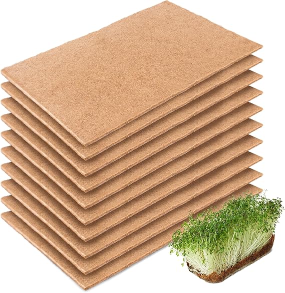 hahalife 10 pcs Jute Grow Mat for Microgreens, Hydroponic
