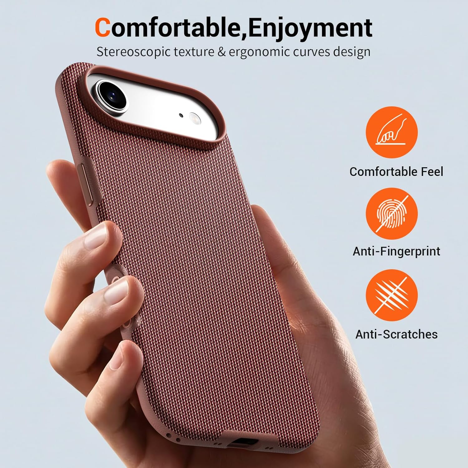 vnnink Magnetic for iPhone Air Case (Compatible with MagSafe) (Camera Control Button) Technical Fabric Nylon Phone Case for iPhone Air, Shockproof Military Drop Protection,Brown