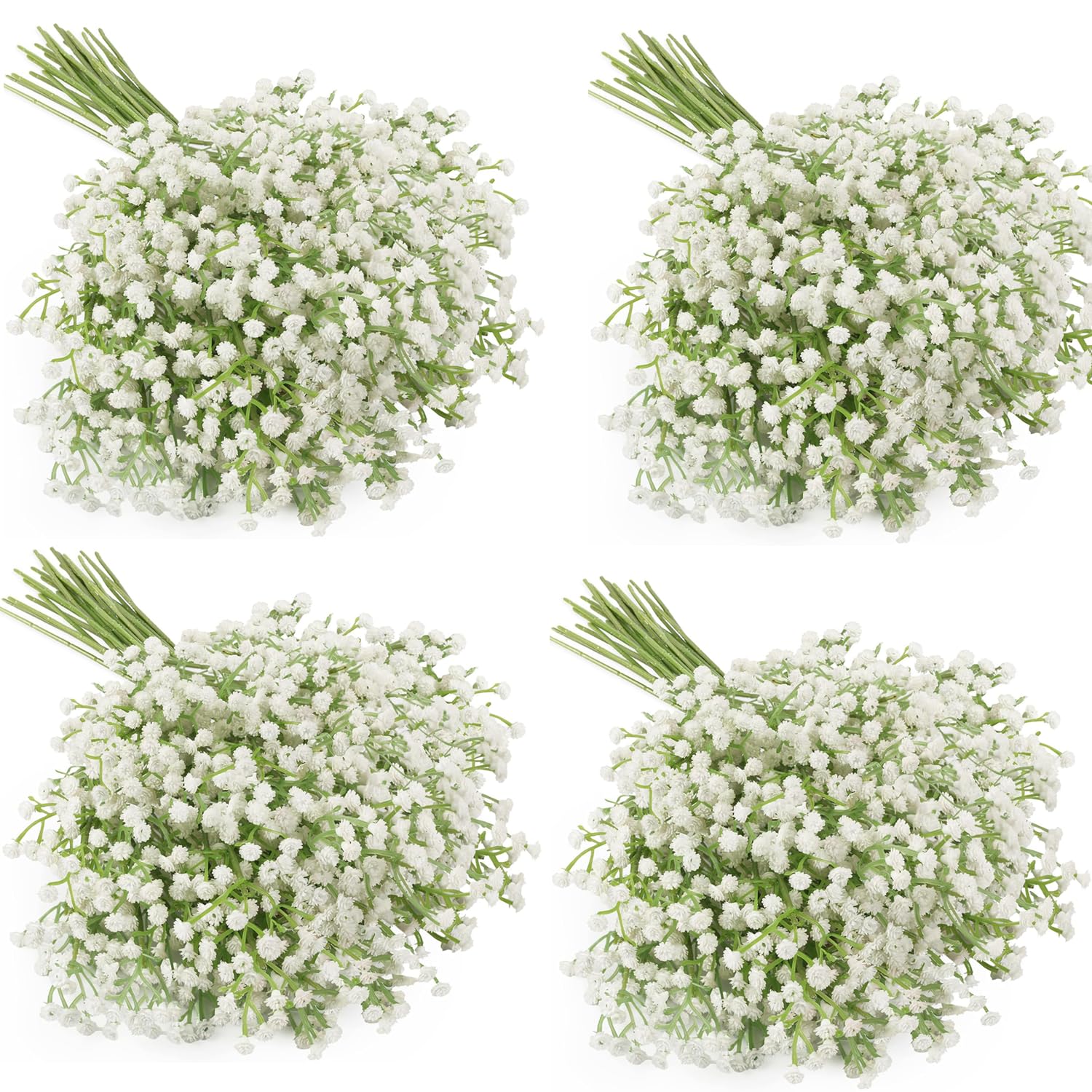 wintfarm 120 Pcs Gypsophila Artificial Flowers,White Babys Breath Artificial Flowers,Realistic Silk Plastic Gypsophila for Vase Wedding Home DIY Table Decoration (White 120pcs)