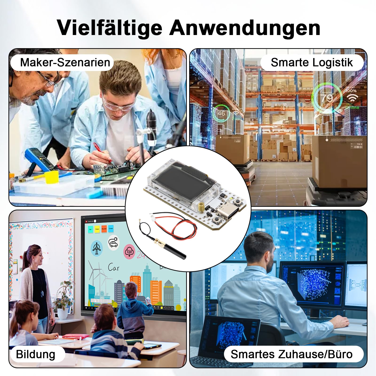 ARCELI Carte de développement LoRa ESP V3, module LoRa ESP Meshtastic avec écran OLED ESP et antenne, carte IOT double cœur USB 240MHz Bluetooth WiFi 863 928MHz compatible avec Arduino/Meshtastic (2