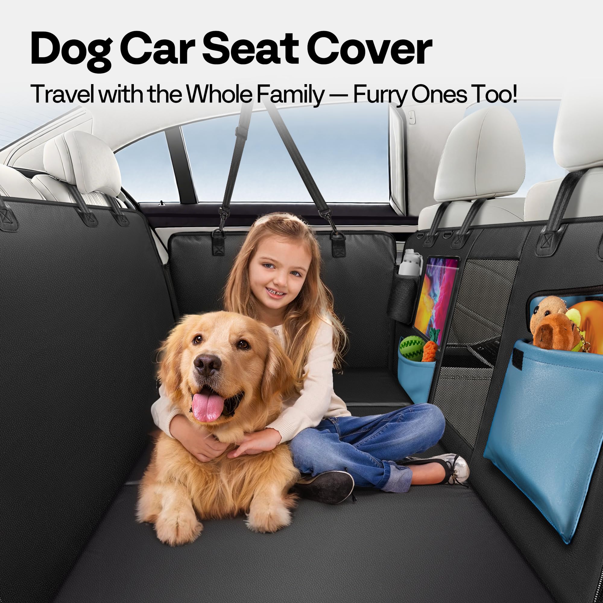 MellowMates Copertina per Cani Auto Sedile Posteriore Fondo Rigido Protezioni Laterali Finestra di Visualizzazione Impermeabile e Anti-Graffi per SUV e Furgoni