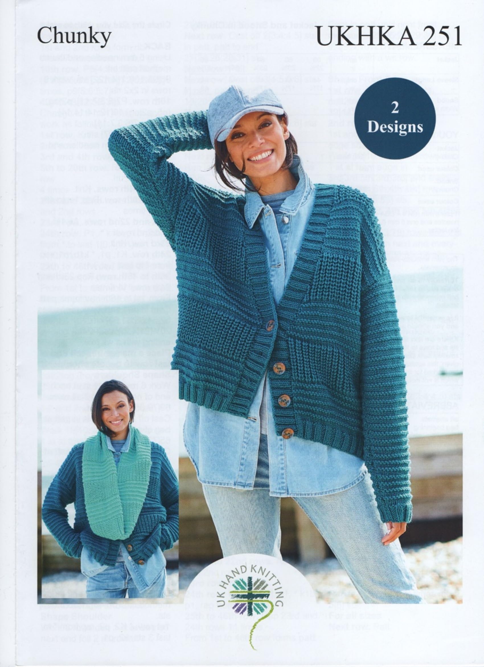 UKHKA Knitting Pattern 251 for Jacket and Snood in Chunky