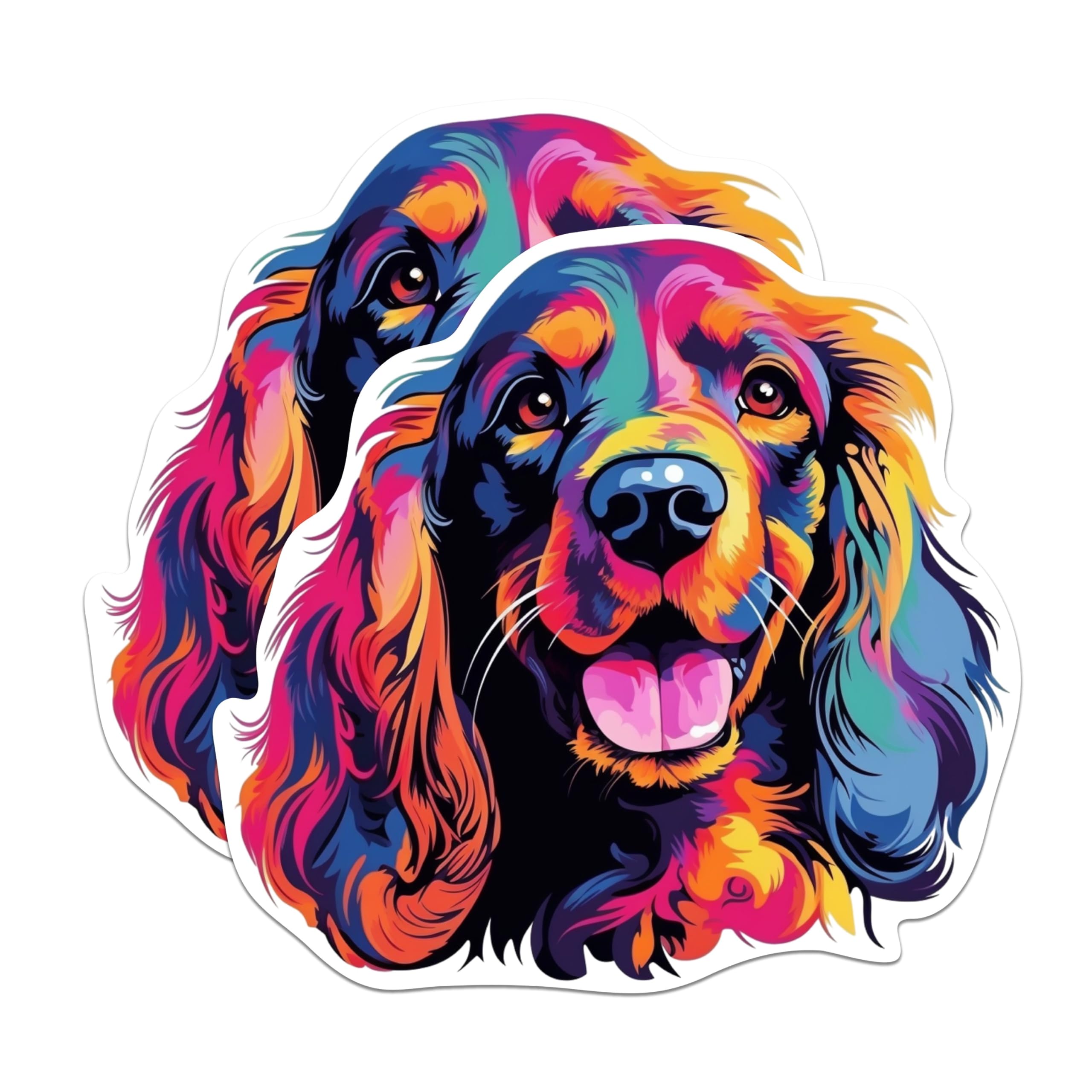 (2 Pack) English Cocker Spaniel Dog Breed Stickers - 5 Inches On Longest Side - Choose from Over 100 Dog Breeds - for Cars, Trucks, Skateboards, Laptops - Made in USA - BMCS1851