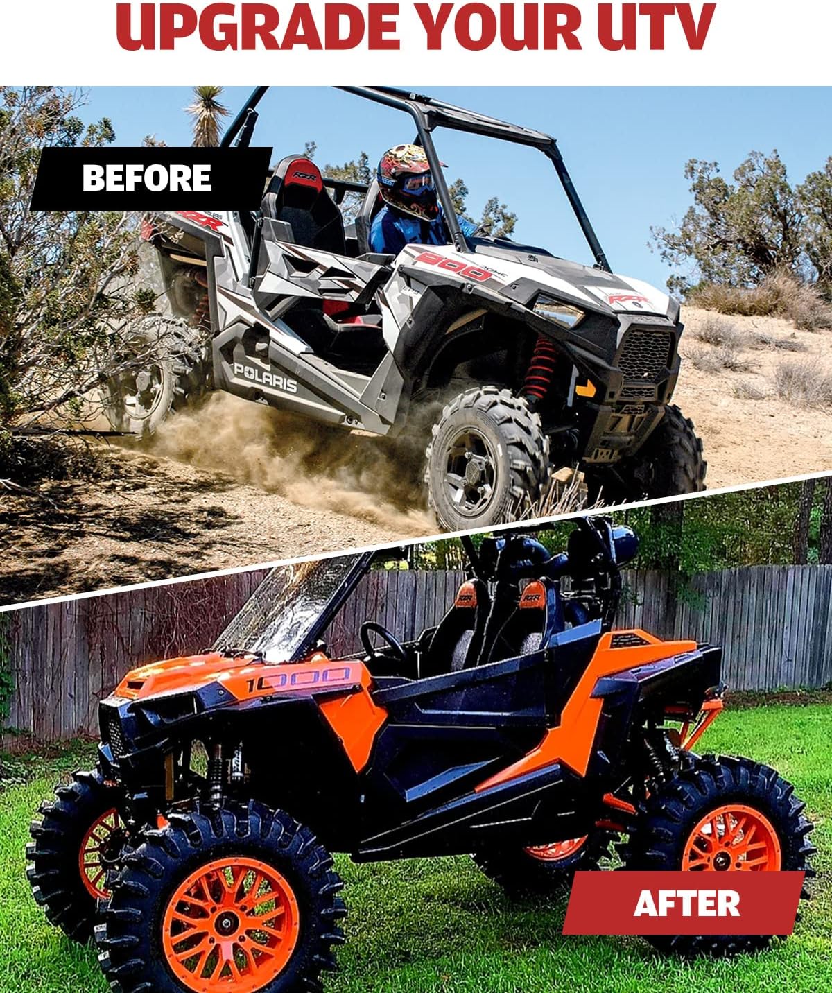 A & UTV PRO Lower Door Inserts Panels Kit for 2014-2020 Polaris RZR 900, for UTV 2 Seater Half Doors RZR 900 Accessories, Plastic with Built-in Metal Frame, Replace OEM # 2880207