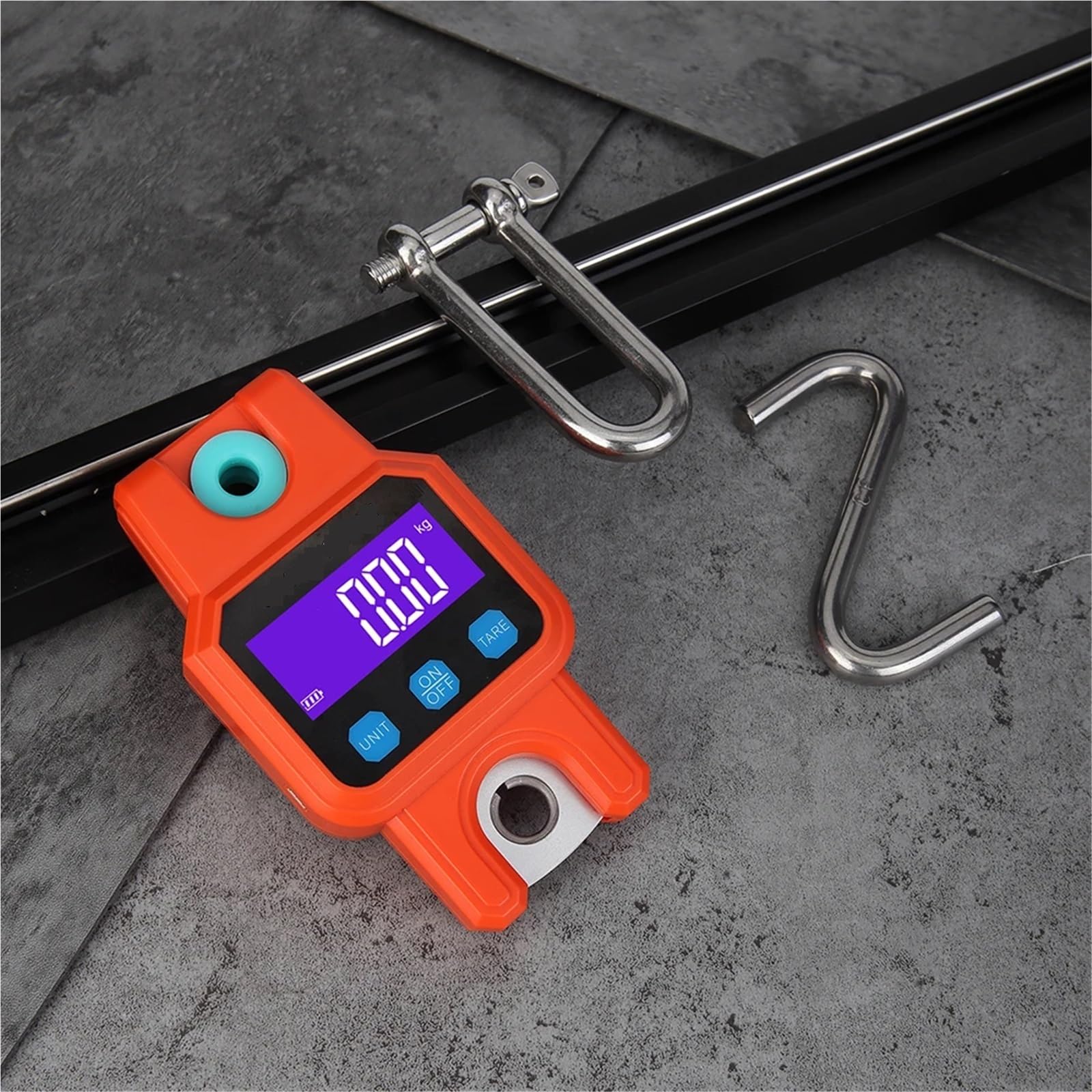 Digital Crane Scale, 300kg Rechargeable Digital Eletronicos Scale Backlight Hanging Hook Scale Fishing Travel Weighing Scale(Oranje)
