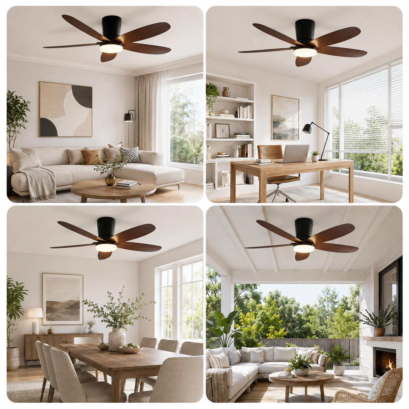 Deckenventilator mit Beleuchtung & Fernbedienung, App-Steuerung 107 cm Deckenventilator Leise mit DC Motor, Dimmbare LED in 3 Farben, 6 Geschwindigkeiten, Reversibel für Schlafzimmer & Wohnzimmer