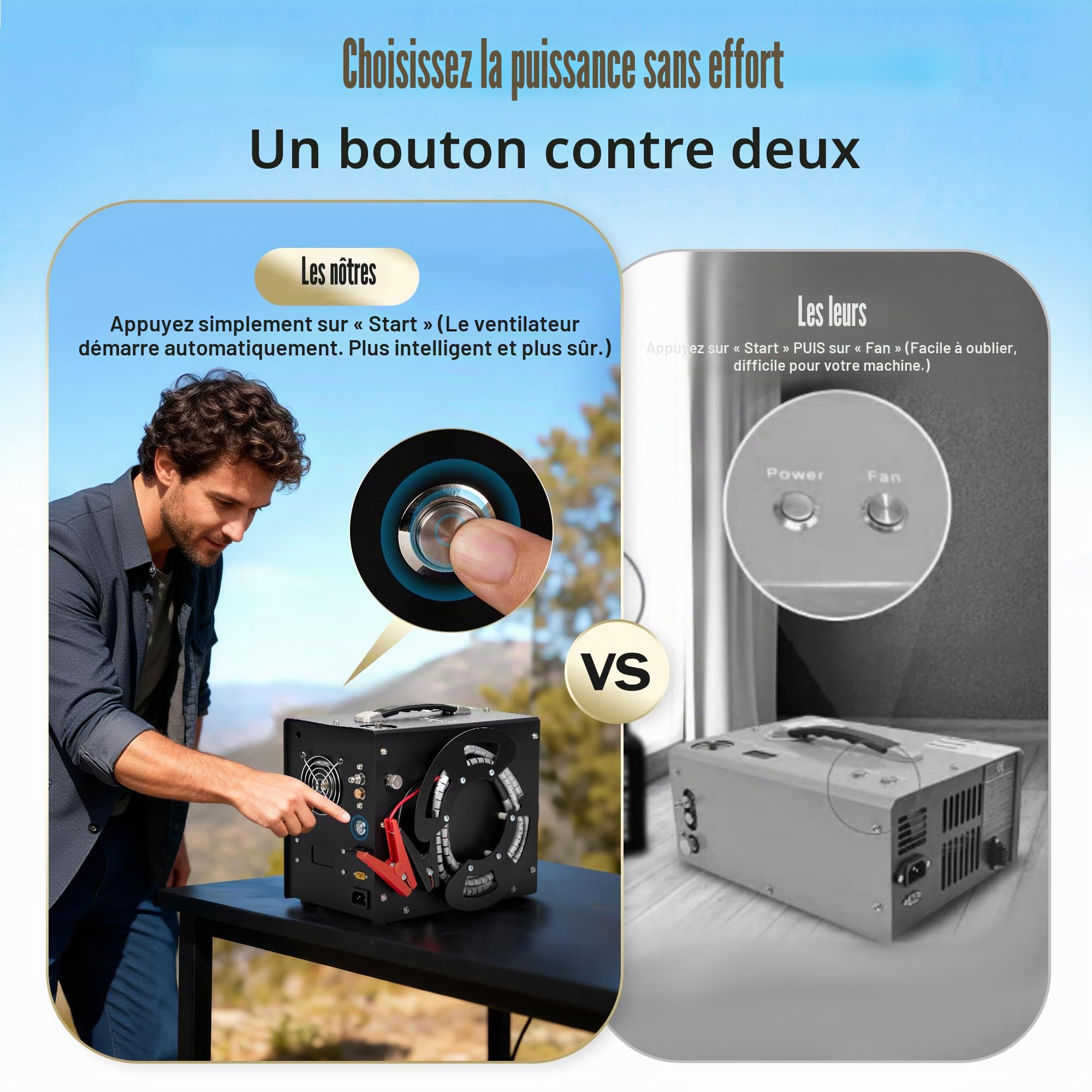 TUXING Compresseur d'air 4500Psi Pcp,convertisseur intégré,arrêt automatique,sans huile ni eau,design unique vertical + bobine de fil portable,alimenté par 12V DC ou 220V AC pour Paintball/Scuba Tank