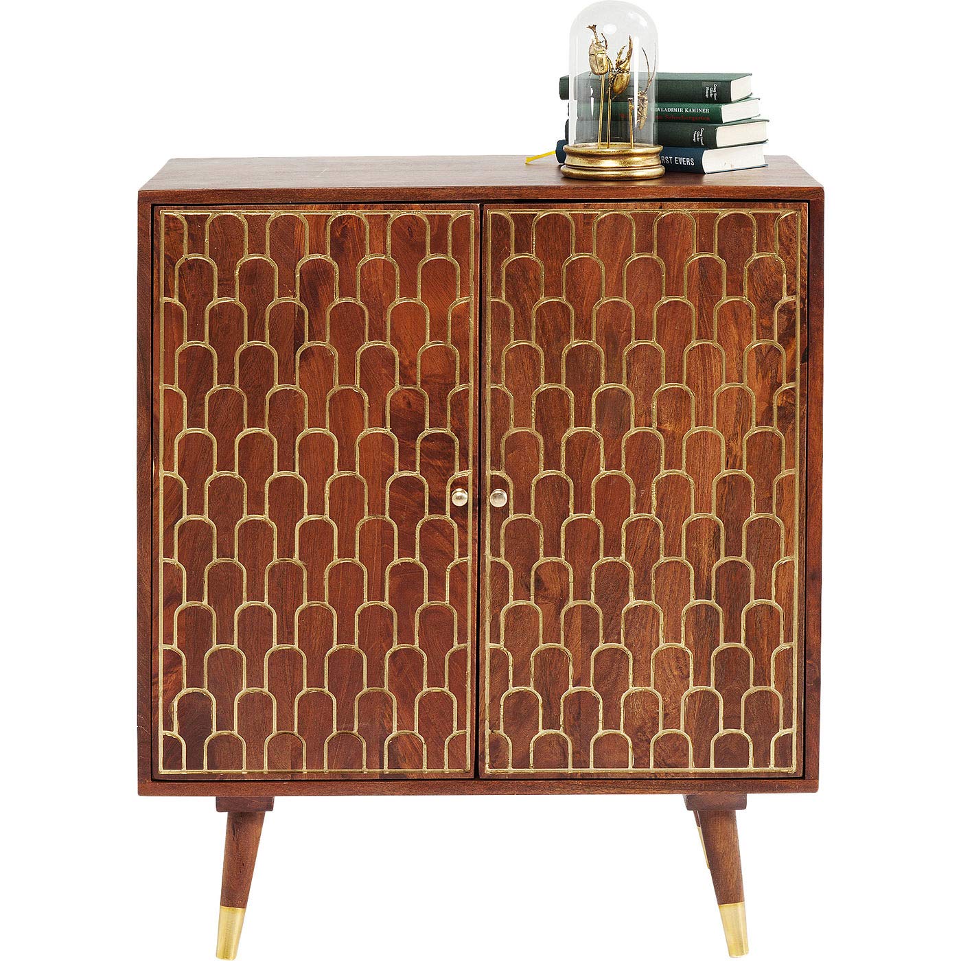 Kare Design Kommode Muskat, Braun, 90x75x40 cm, Schrank, Sideboard, mit 2 Türen, schmal, Vintage, Retro, Wohnzimmer