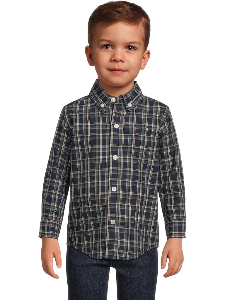 Multi Janie and Jack Plaid Poplin Button Down Shirt (Infant)